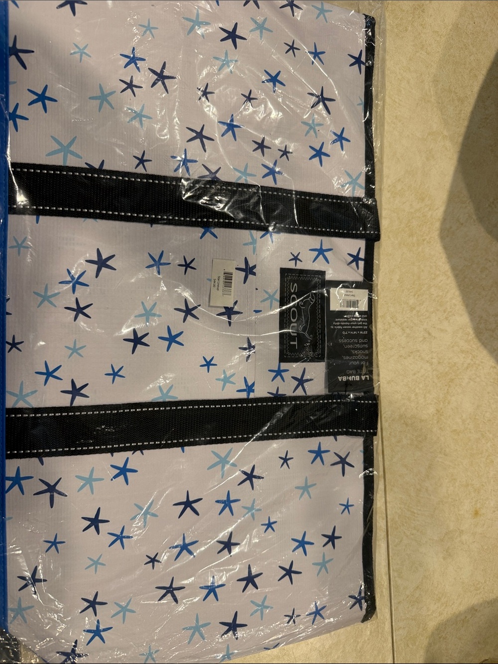 Scout Starfish Print Tote in White and Blue